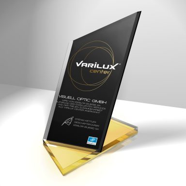 Markenaufsteller / Logoaufsteller aus Acrylglas und Plexiglas Logoaufsteller Varilux
